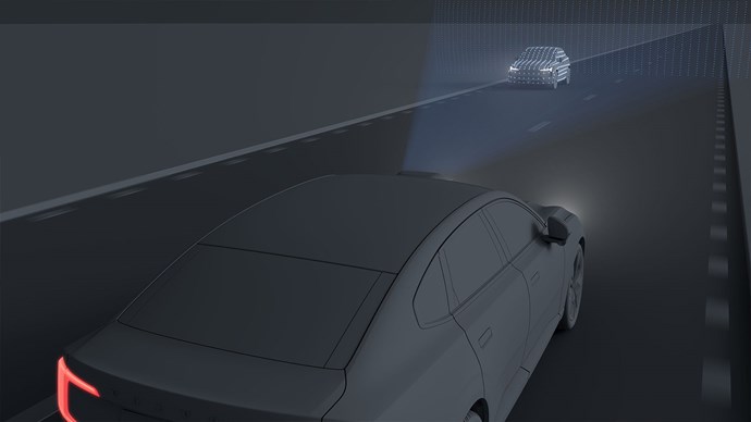 Vista 3D Del Veicolo Con Evidenziati I Sensori Radar, Lidar E Le Telecamere.