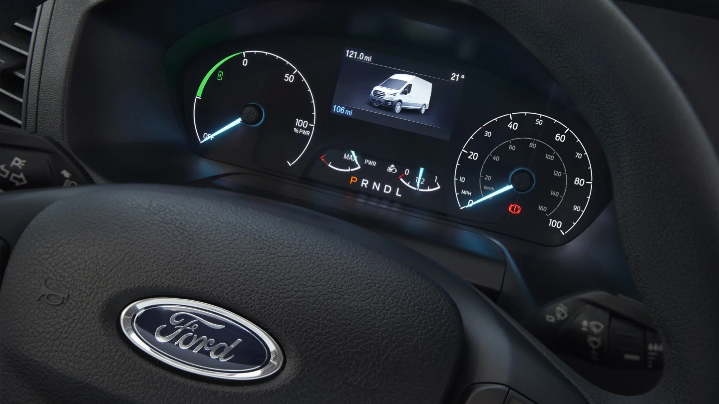 Shot 16 V363 Etransit Detail Instrument Cluster MPH